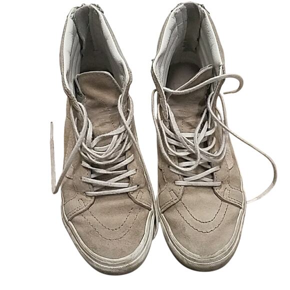 EUC vintage Vans gray suede leather skate board zip up high tops men's 5.5 wo 7 - Picture 1 of 4